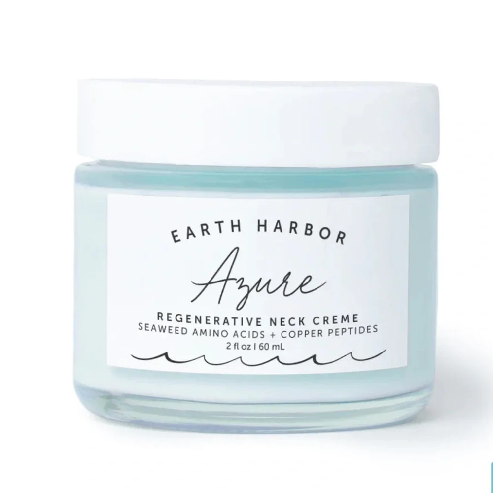 EARTH HARBOR AZURE Regenerative Neck Creme 2oz $48 NIB CLEAN BEAUTY